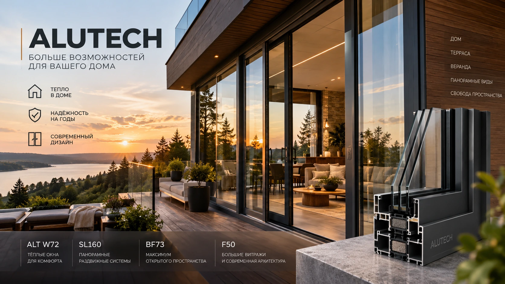 Обзор профильных систем ALUTECH для загородного дома